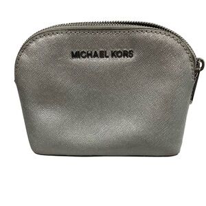 Michael Kors Metallic Gray Pouch